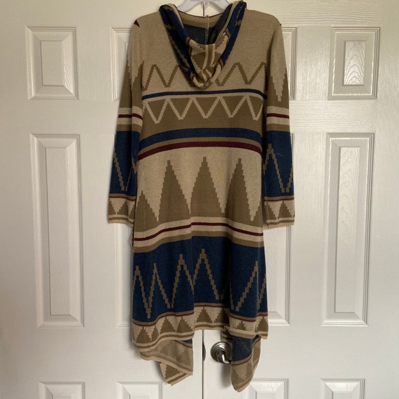 Tribal Print Long Cardigan - Picture 2 of 3